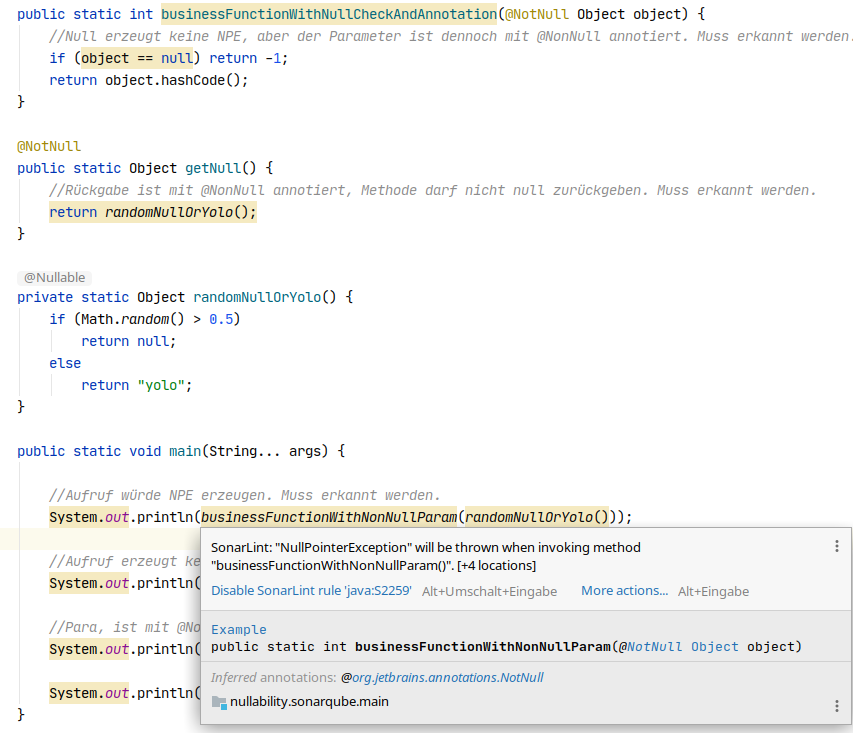 IntelliJ showing Sonarlint messages