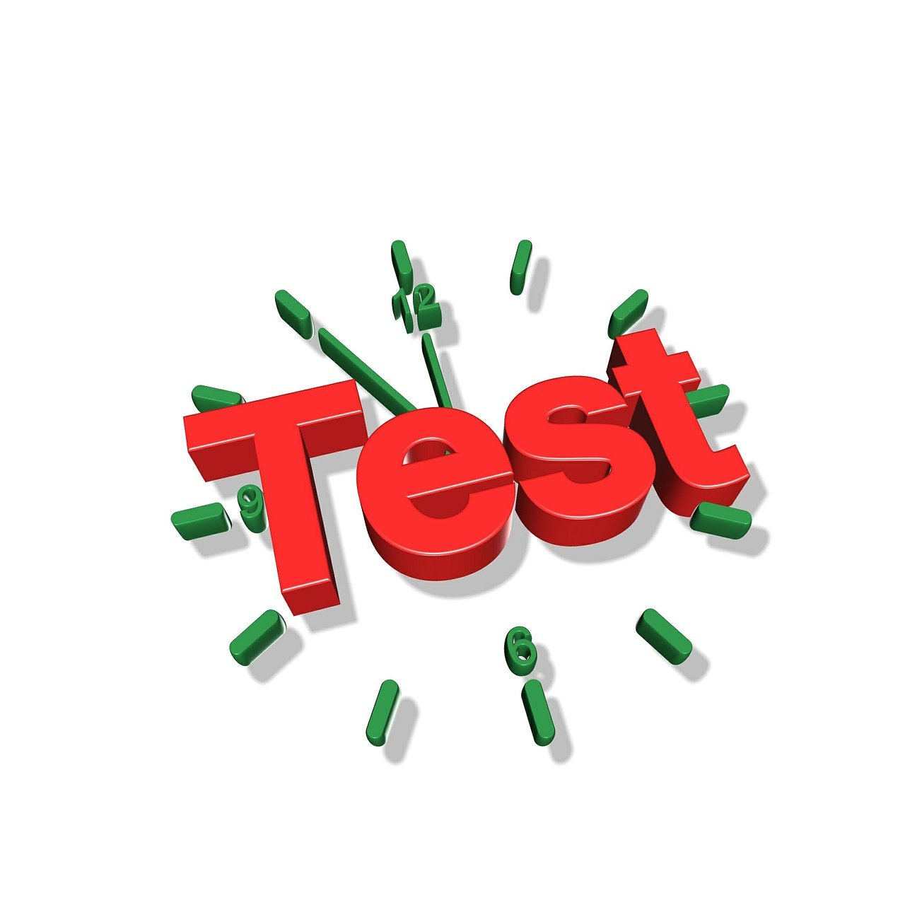 A decorative image. It shows the word test in front of a clock.